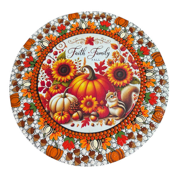 12" hand painted mandala designed around an insert