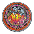 12" hand painted mandala designed around a fall/Halloween insert