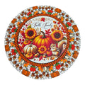 SOLD12 " hand painted mandala designed around a cute fall scene insert