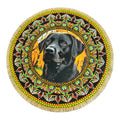 15" hand painted mandala designed around a Black Lab insert