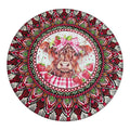 15" hand painted mandala designed around a Highland Cow insert SOLD